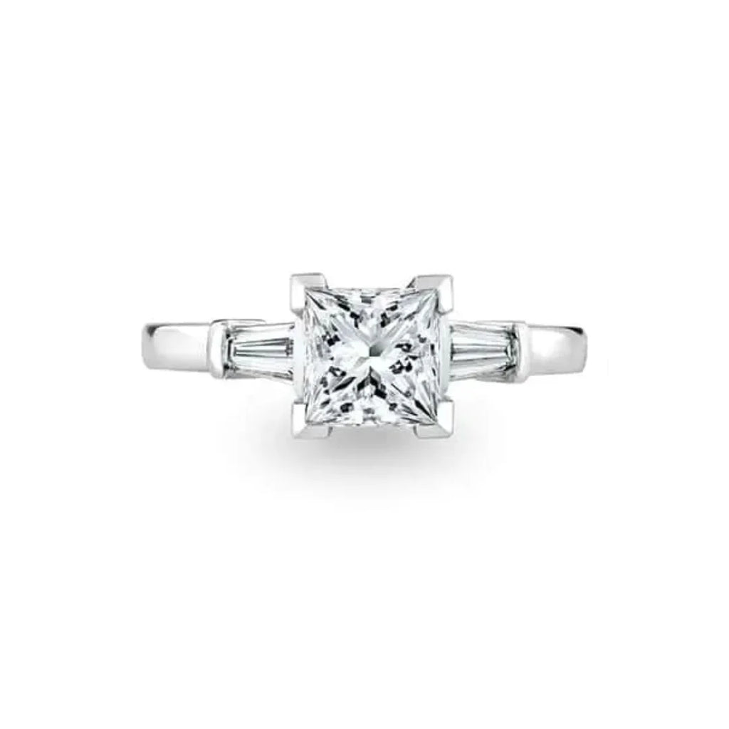Princess cut with online baguettes engagement rings