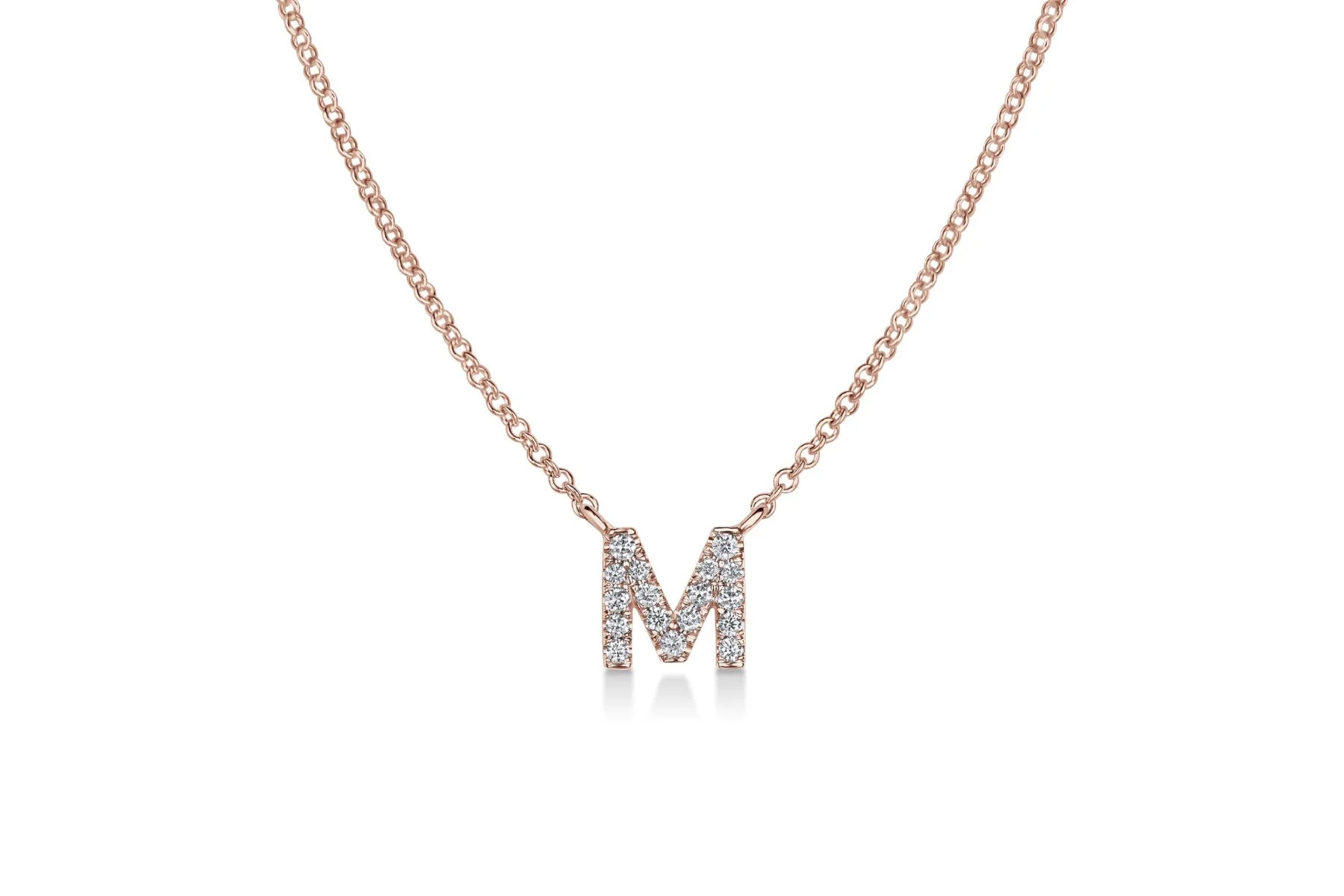 14Kt Gold 2 Initial Letter Genuine Natural Diamond Pendant Necklace | eBay