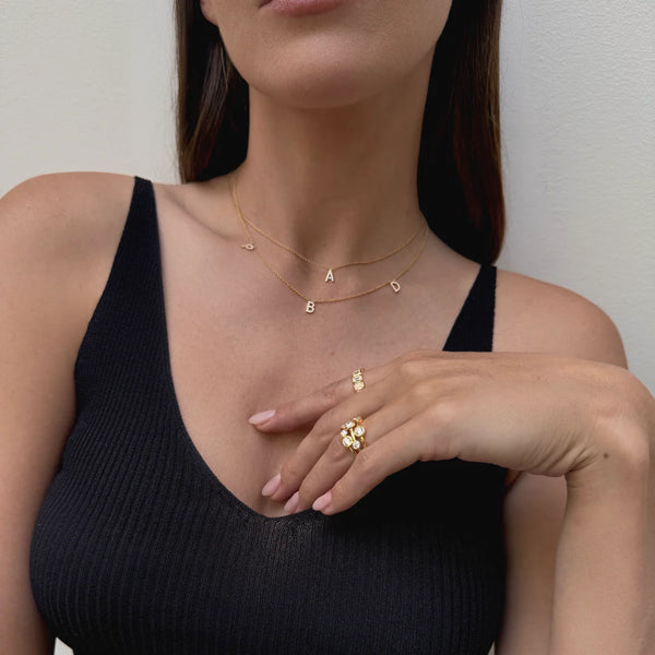Customisable Diamond Initial Pendant