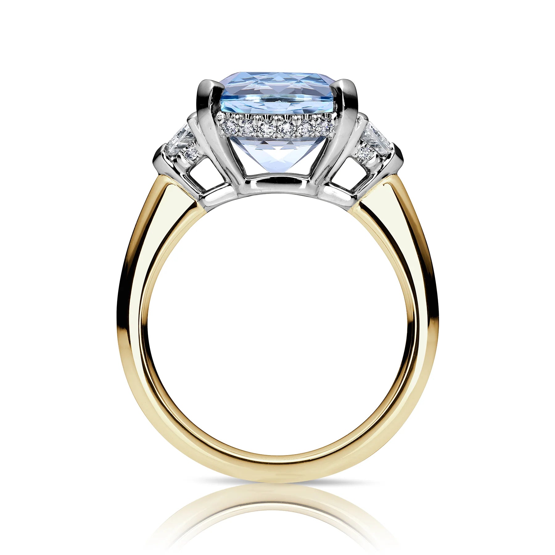 Aquamarine and 2025 black diamond ring