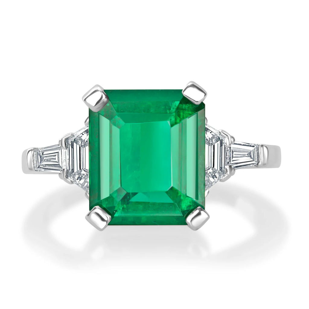 Columbian Emerald & Diamond Ring - Stephanie - 18ct White Gold – Paul Bram