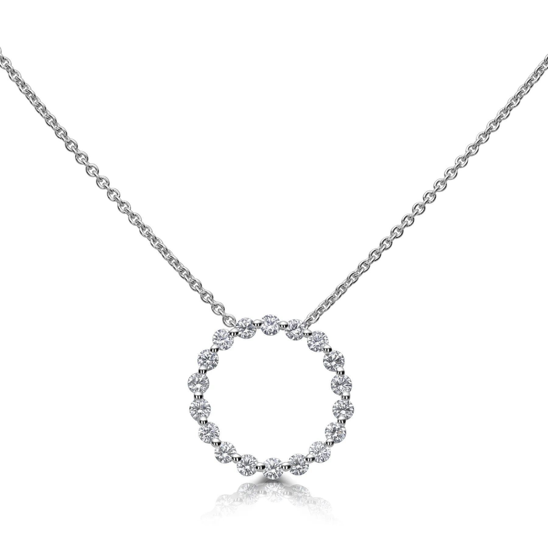 Diamond round pendant necklace sale