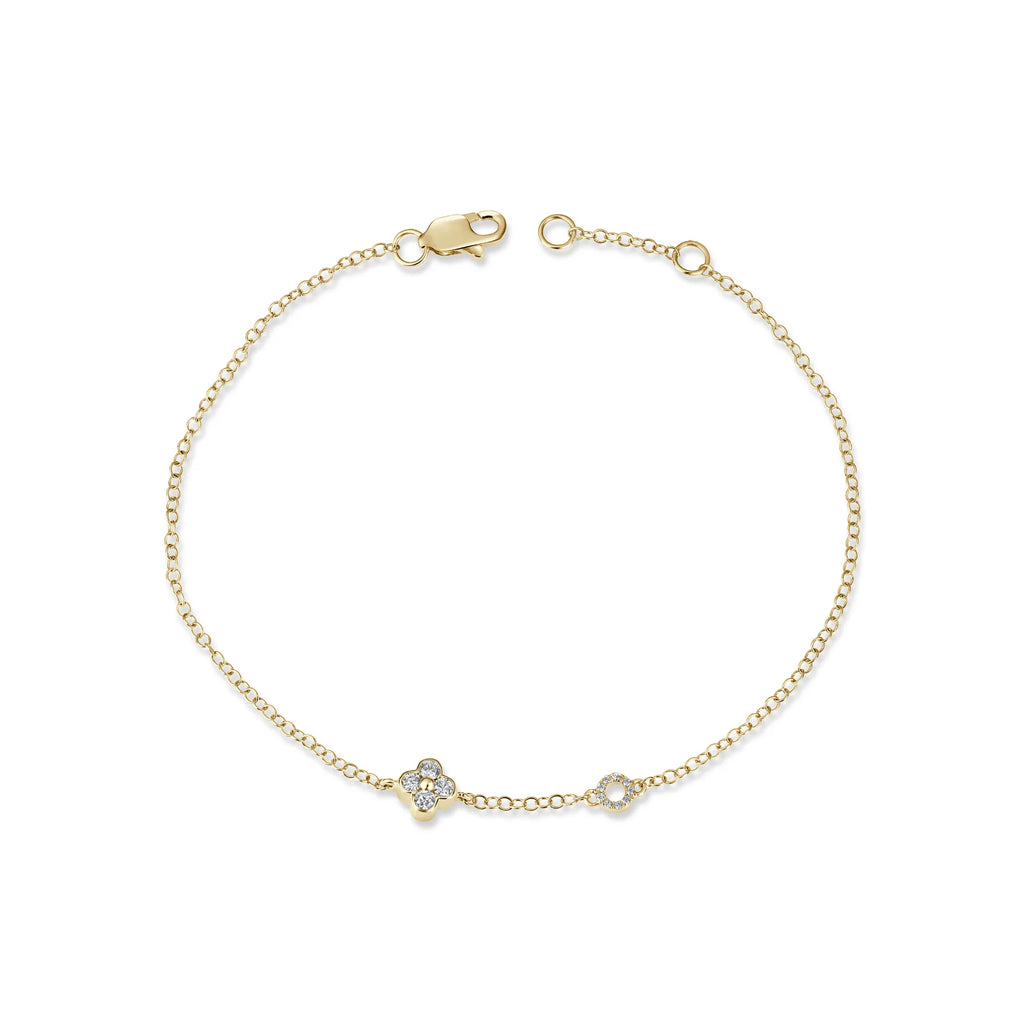 14K Gold Fluted Diamond Clover Bracelet – Van Der Hout Jewelry
