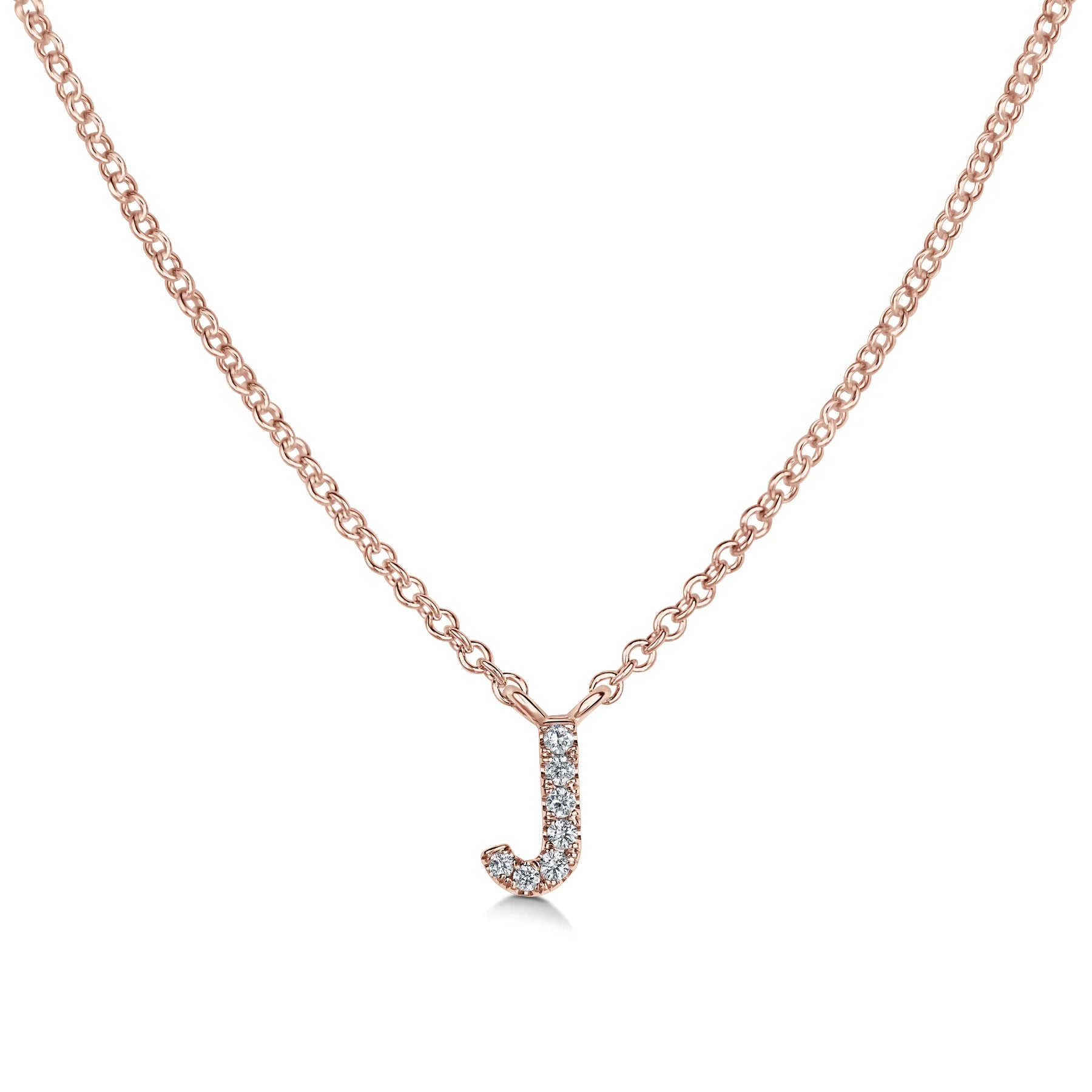 J Initial Diamond Pendant 18ct White Gold Paul Bram