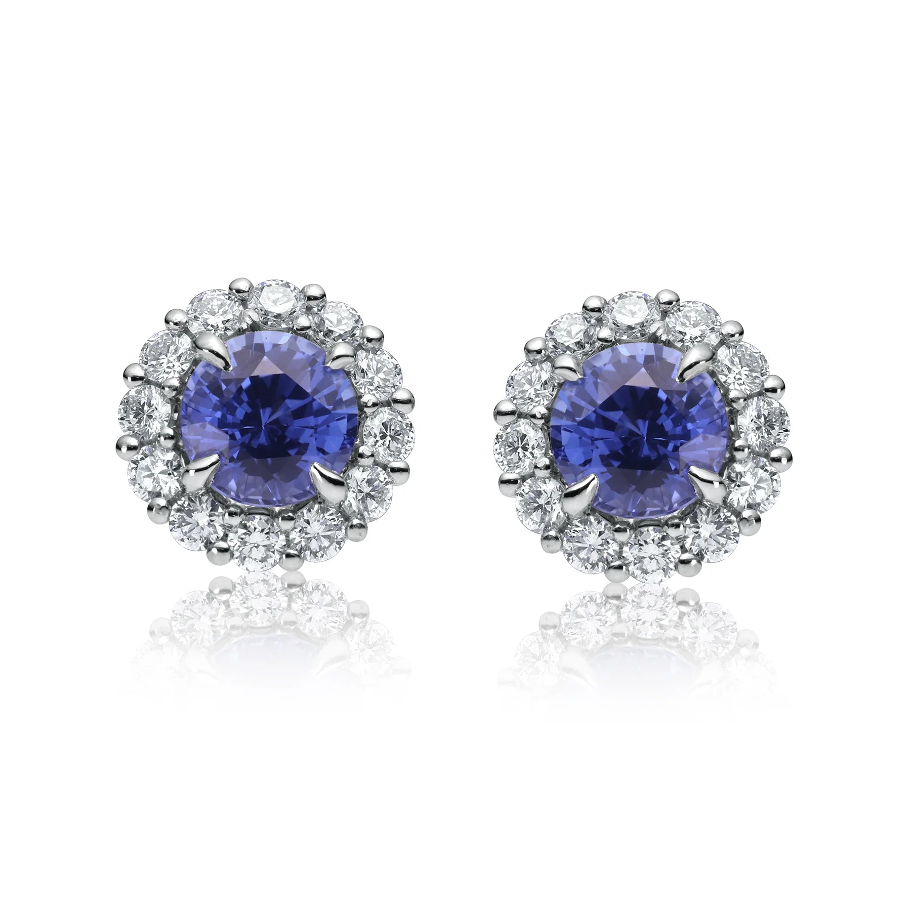 Ivy - Round Sapphire Earrings