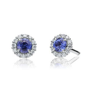 Ivy - Round Sapphire Earrings