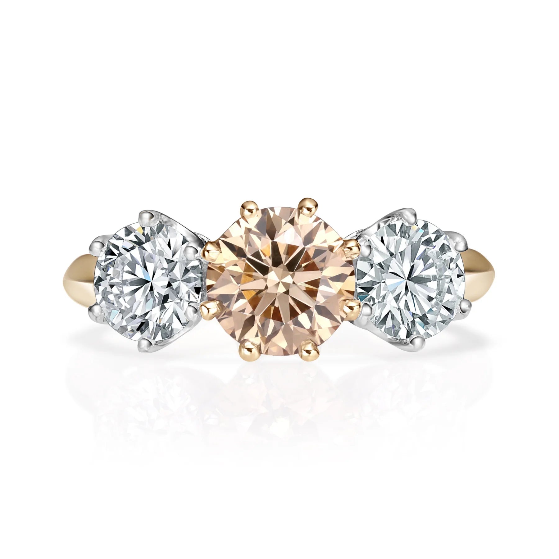 Grace Champagne The Paul Bram Trilogy Ring Two Tone Platinum 18ct Yellow Gold