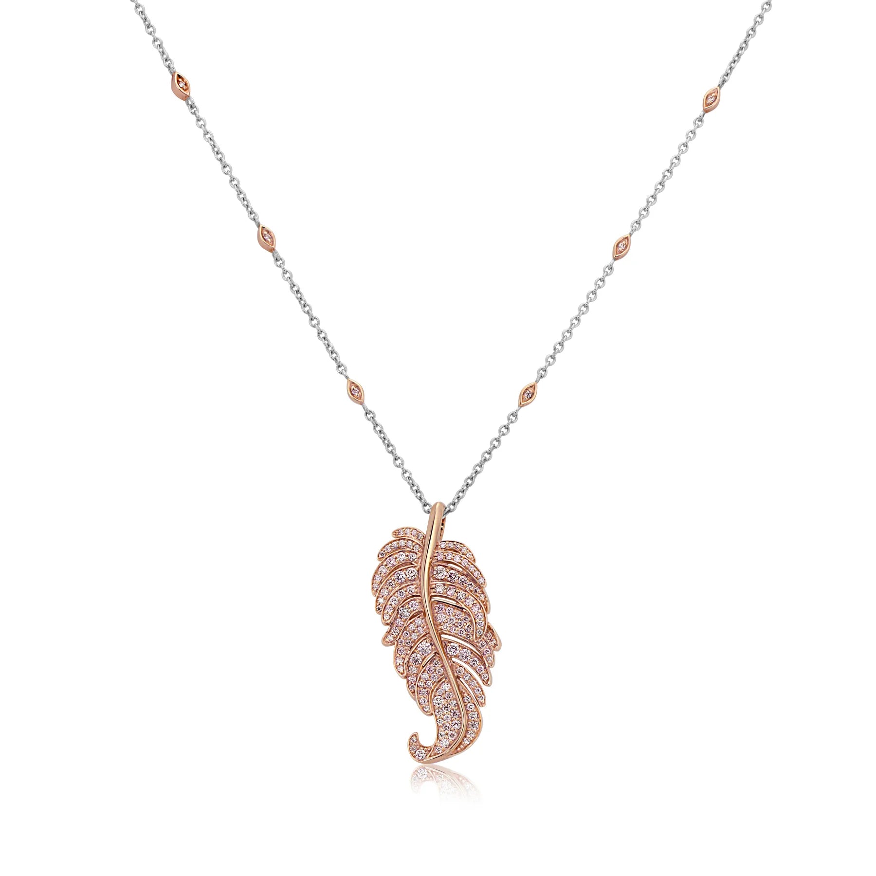 Diamond 2025 feather pendant