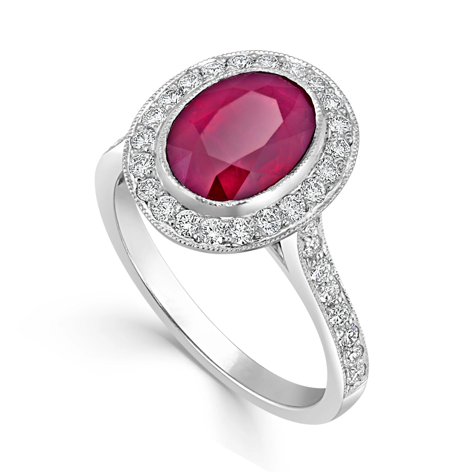 A 1940s platinum/iridium ruby and diamond ring - James Alfredson